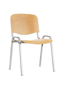 EDE Visitor chair ISO wood chrome / beech