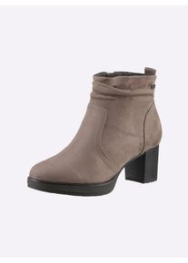 Jana Dames Laarsje in sesam ,maat 42, Witt, 100% Textiel
