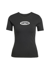adidas originals Dames Shirt 'Campus 2000' zwart / wit 4XS
