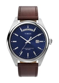 Timex Heren Analoog horloge 'Legacy' blauw / bruin / zilver One Size