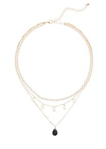 Lascana Kette mit Anhänger, mit Natursteinanhänger, mehrreihiges Kettenset,Halskette, Halsschmuck