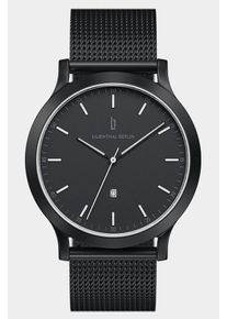 Men's Watch - Black - Surgical steel case, Sapphire-hardened mineral glass, Mesh Strap - 40mm , Quartz Movement - Lilienthal Berlin