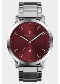 Men's Watch - Silver Bordeaux - Surgical steel case, Sapphire-hardened mineral glass, Metal Strap - 40mm , Quartz Movement - Lilienthal Berlin