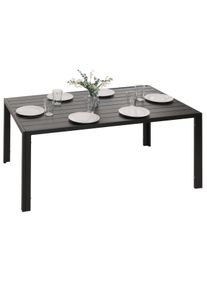 Alu-Esstisch HWC-N40, Tisch Bistrotisch Gartentisch Balkontisch, wetterfest 140x80cm ~ anthrazit