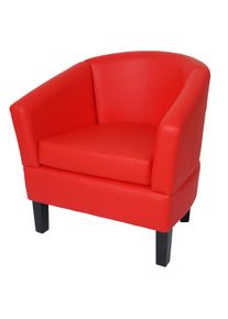 Lounge-Sessel HWC-O17, Sessel Clubsessel Cocktailsessel, FSC®-zertifiziert Kunstleder ~ rot