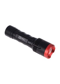 realspace Pro RS PRO Ficklampa, LED, 6x AA, 1400lm, 200m, IP67, Svart / Röd - 1766034