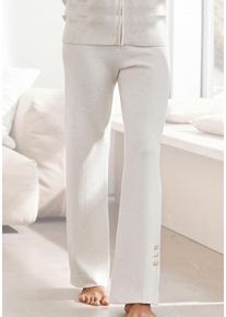 ELBSAND Dames Broek van tricot in wolwit ,maat 32/34, Witt, 28% Polyester, 28% Polyester, 22% Nylon