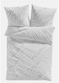 Påslakanset med vågmönster - beige - storlek 135x200 cm - bonprix