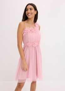 One shoulder-klänning i utsökt tyll - rosa - storlek 38 - bonprix