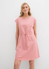 Jerseyklänning med knytdetalj - rosa - storlek 44/46 (L) - bonprix