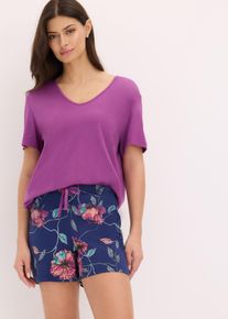 Pyjamas med shorts med viskos - lila - storlek 56/58 (3XL) - bonprix