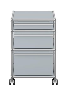 USM Haller Caisson à roulettes avec 3 tiroirs Argent mat