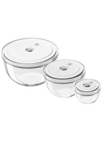 Zwilling Fresh & Save BOWLS Lot de bols sous vide S/M/L / 6-pcs, Verre, transparent-blanc