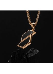 Holzkern Halsketten Herren Gold und Marmor