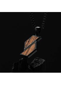 Holzkern Halsketten Herren Schwarz und Zebrano
