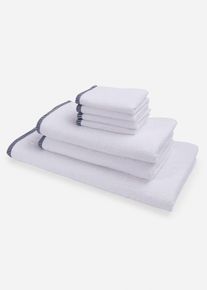 Serviette de bain avec bordure imprimée - blanc - taille 30x50 cm - Tissu éponge - bonprix