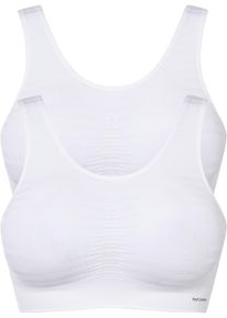 Lot de 2 brassières sans coutures Feel Comfort - blanc - taille 5 (XL) - bonprix