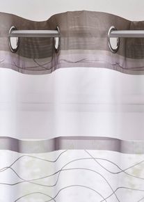 Voilage transparent à imprimé rayures horizontales (1 pce) - marron - taille 145x144 cm - bonprix