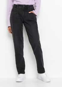 Jean Barrel taille mi-haute extensible - noir - taille 36 avec coton - bonprix