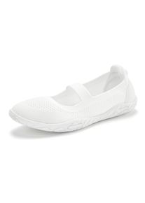 Lascana Dames Sneakerballerina's in wit ,maat 35, Witt, 100% Textiel