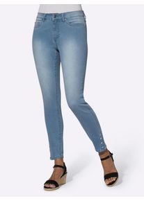 Damen 5-Pocket-Jeans in Soft Touch-Qualität in blue-bleached ,Größe 36, WITT, 81% Baumwolle, 17% Polyester, 2% Elasthan