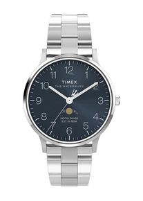 Timex Heren Analoog horloge 'Waterbury Classic Moon Phase' blauw / zilver One Size