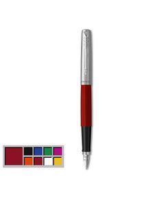 Parker Jotter Originals Füller | Klassisches Rot | Füllfederhalter mit mittlerer Feder | blaue Tinte