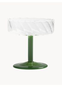 &k Amsterdam Ręcznie wykonany kieliszek do szampana ze szkła borokrzemowego Twirl, 2 szt. Zielony Szkło Ø 11 x W 12 cm, 200 ml