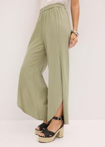 bonprix Spodnie lniane, zielony, 44