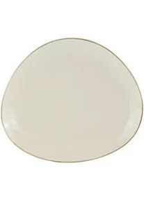 Novel Speiseteller , Beige , Keramik , Uni , organisch , 30x26 cm , Lfgb , lebensmittelecht , Geschirr, Geschirrsets, Geschirrserien