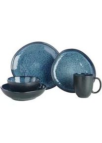 Novel Kombiservice , Blau , Keramik , 10-teilig , Farbverlauf , 390 ml,725 ml , Lfgb, Handmade Quality , lebensmittelecht , Geschirr, Geschirrsets, Geschirrserien
