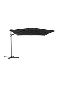 METRO PROFESSIONAL Sombrilla colgante cuadrada, sin faldón, aluminio/acero, 3 x 3 m, con manivela y función de inclinación, antracita/gris