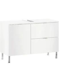 Germania Waschbeckenunterschrank , Weiß , Metall , 1 Fächer , 1 Schubladen , 80x56x34 cm , stehend , Badezimmer, Badmöbel, Waschbeckenunterschränke