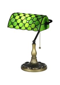 HOMCOM Stained Glass Bedroom Table Lamp, Handmade Antique Bedside Light for Bedroom, Living Room, Home, Nightstand, Green | Aosom Ireland