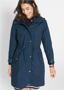 Parka met capuchon - blauw - maat 34 - 100% katoen - bonprix
