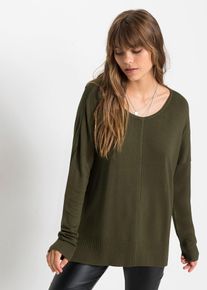 Oversized gebreide trui - groen - maat 36/38 (S) - viscose - bonprix
