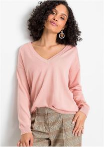 Oversized trui met V-hals - roze - maat 32/34 (XS) - bonprix