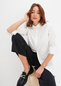 Lange blouse - wit - maat 36 - met katoen - bonprix