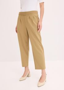Jersey broek met bandplooien - bruin - maat 56/58 (3XL) - bonprix
