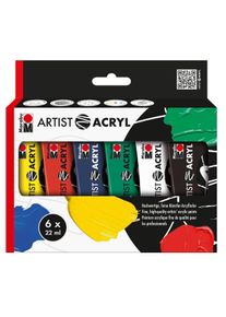 Marabu Artist acryl set van 6 Kunstenaar acrylverf 22 ml