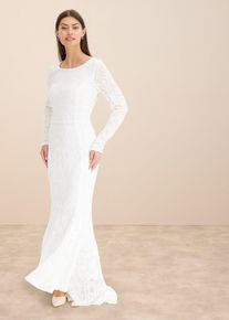 Brautkleid mit Paillettenstickerei, weiß, Größe 42, bonprix