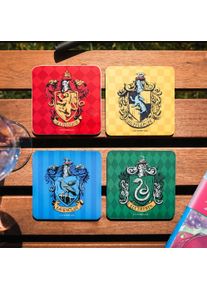 Harry Potter - Sottobicchieri Stemmi delle Case, set da 4 pezzi