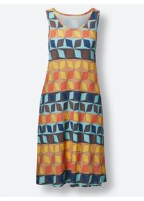 feel good Damen Sommerkleid mit seitlichen Taschen in terra-gemustert ,Gr&ouml;&szlig;e 36/38, Witt, 95% Viskose, 5% Elasthan