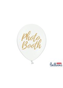 partydeco 50 ballons Photo Booth blanc 30cm