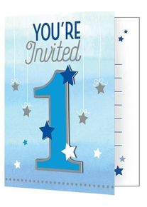 8 cartes d'invitation pour le premier anniversaire de Twinkle