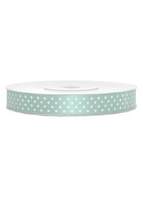 partydeco Ruban cadeau à pois de 25 m en vert menthe