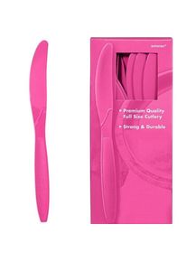 Amscan 100 couteaux plastiques réutilisables rose