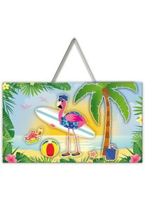 Folat Surfer Flamingo 3D-dørskilt