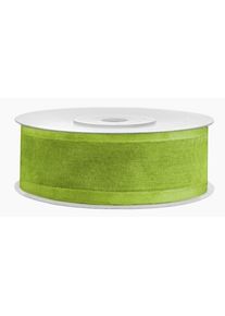 partydeco 25m ribbon apple green with a strong colored border