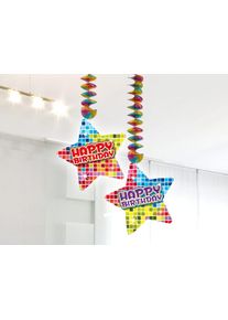 Folat 2 cintres de décoration en spirale Happy Birthday Disco